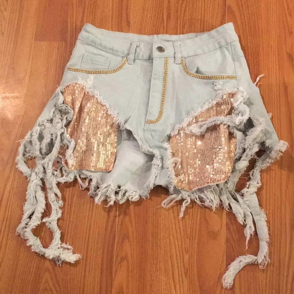 Distressed Jean Shorts size Small (AF)